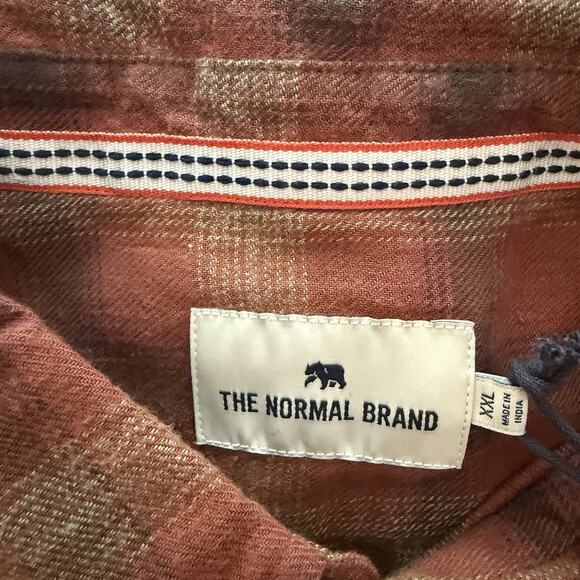 The Normal Brand Flannel Button Up Shirt Maple Glaze Plaid Hudson Size XXL - Picture 6 of 10